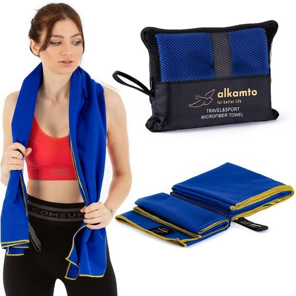 Microfiber Gym & Travel Towel Set of 2 Size in 1 Pack XL & S Quick Dry Yoga - Picture 1 of 16